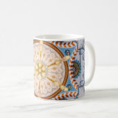 Gelbe, blaue und gelbe Deckengestaltung Kaffeetasse (VorderseiteRechts)