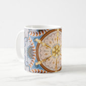 Gelbe, blaue und gelbe Deckengestaltung Kaffeetasse (Vorderseite Links)