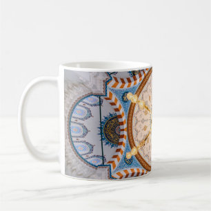 Gelbe, blaue und gelbe Deckengestaltung Kaffeetasse