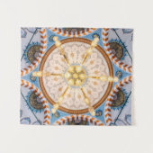 Gelbe, blaue und gelbe Deckengestaltung Wandteppich (Vorderseite (Horizontal))