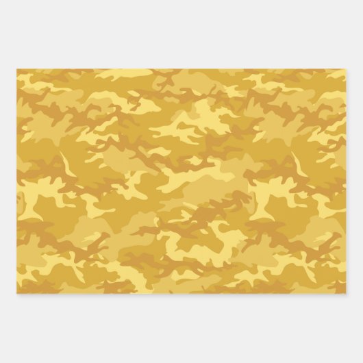 Gelbe, blaue und grasgrüne Camouflage Camouflage Geschenkpapier Set (Vorderseite)