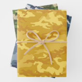 Gelbe, blaue und grasgrüne Camouflage Camouflage Geschenkpapier Set (Beispiel)
