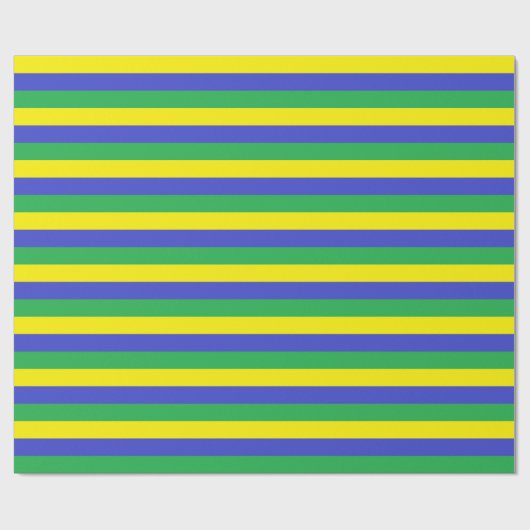 Gelbe, blaue und grüne Streifen Geschenkpapier (Flach)
