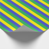 Gelbe, blaue und grüne Streifen Geschenkpapier (Ecke)