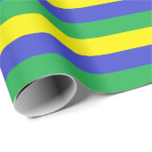 Gelbe, blaue und grüne Streifen Geschenkpapier (Rolleneckpunkt)