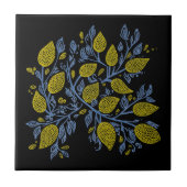 Gelbe, blaue und schwarze Zitronenschale Fliese (Vorderseite)