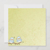 Gelbe/Blaue Vögel Einladung zum Geburtstag (Rückseite)