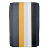 Gelbe, blaue, weiße und schwarze Streifen Badematte (Vorderseite Vertikal)