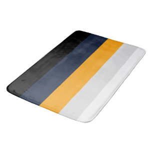 Gelbe, blaue, weiße und schwarze Streifen Badematte