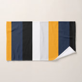 Gelbe, blaue, weiße und schwarze Streifen Badhandtuch Set (Handtuch)