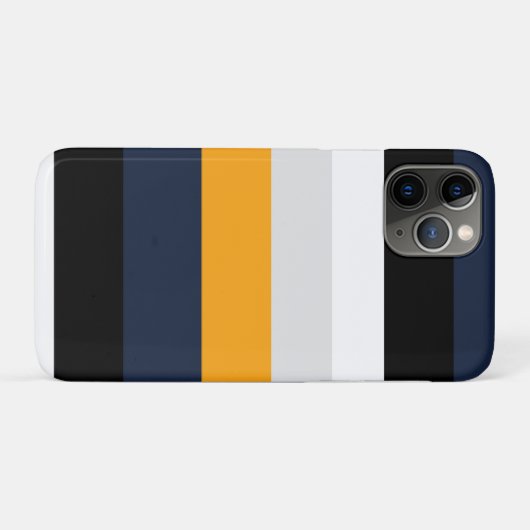 Gelbe, blaue, weiße und schwarze Streifen Case-Mate iPhone Hülle (Rückseite (Horizontal))