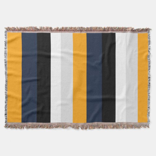 Gelbe, blaue, weiße und schwarze Streifen Decke (Vorderseite)