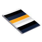 Gelbe, blaue, weiße und schwarze Streifen Notizblock (Rechte Seite)