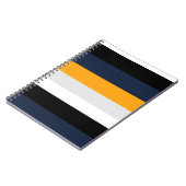 Gelbe, blaue, weiße und schwarze Streifen Notizblock (Linke Seite)