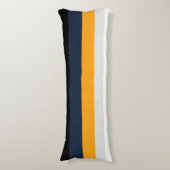 Gelbe, blaue, weiße und schwarze Streifen Seitenschläferkissen (Vorderseite Vertikal)