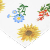 Gelbe blaue Wildblume Tischdecke (Schrägansicht)