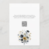 Gelbe blaue Wildblumen Eleganter Hochzeitstag Empf Begleitkarte (Rückseite)