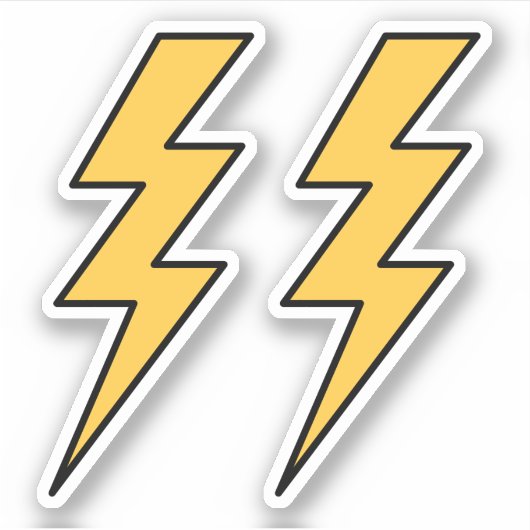 Gelbe Blitze Aufkleber (Vorderseite)