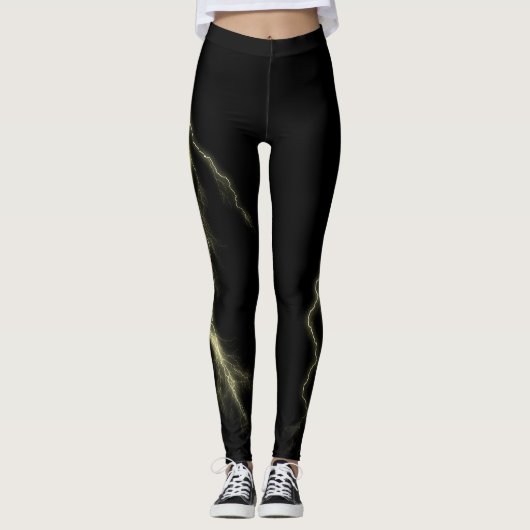 Gelbe Blitze schlagen Spandex-Leggings Leggings (Vorderseite)