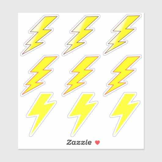 Gelbe Blitze - Schulkleber Aufkleber (Blatt)
