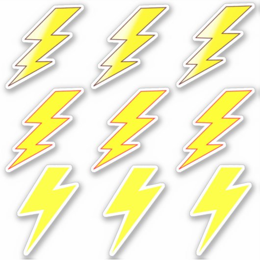 Gelbe Blitze - Schulkleber Aufkleber (Vorderseite)