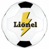 Gelbe Blitzschlag-Flash-Logo benutzerdefinierter N Fußball (Vorderseite)