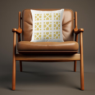 Gelbe Blockdrucke im Retro-Modus Inspiriert Kissen Für Draußen