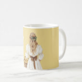 Gelbe Blonde Körbchen mit Küken (Hühner) Kaffeetasse (VorderseiteRechts)