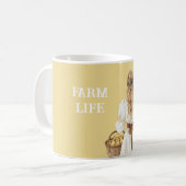 Gelbe Blonde Körbchen mit Küken (Hühner) Kaffeetasse (Vorderseite Links)