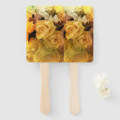 "Gelbe Blossom-Handfans Fächer (Vorne und Hinten)