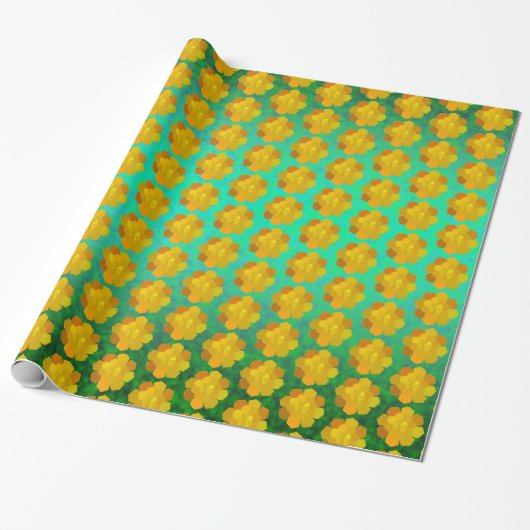 Gelbe blühende Blume Geschenkpapier (Ungerollt)