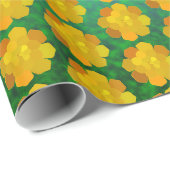 Gelbe blühende Blume Geschenkpapier (Rolleneckpunkt)