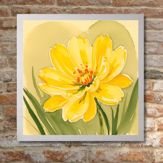 Gelbe blühende Blume Poster