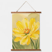 Gelbe blühende Blume Wandteppich Mit Holzrahmen (Vorderseite)