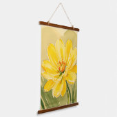 Gelbe blühende Blume Wandteppich Mit Holzrahmen (Gewinkelt)