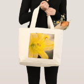 Gelbe blühende Canna Blumen-Taschen-Tasche Jumbo Stoffbeutel (Vorderseite (Produkt))