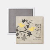 Gelbe blühende Lovebirds speichern das Datumsmagaz Magnet (Vorderseite/Rückseite)