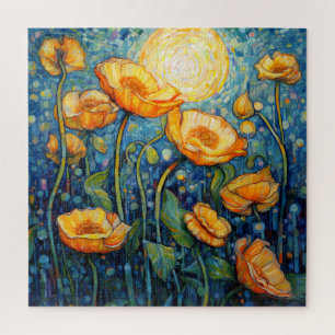 Gelbe blühende Mosaik-Farbenpracht Puzzle