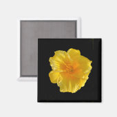 Gelbe Blume 2 Zoll Square Magnet (Vorderseite/Rückseite)