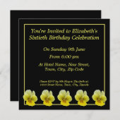 Gelbe Blume 60. Geburtstag Einladungen (Vorne/Hinten)