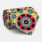 Gelbe Blume Abstrakt Neck Tie Krawatte (Gerollt)
