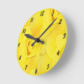 Gelbe Blume Abstrakte Rose Muster Moderne Runde Wanduhr (Winkel)