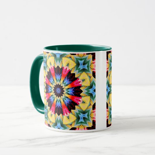 Gelbe Blume Abstrakte Tasse (Vorderseite Links)