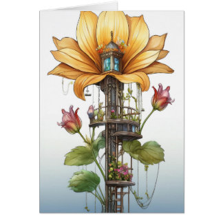 Gelbe Blume Adresswechsel-Karte