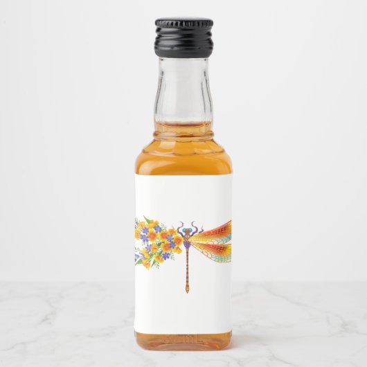 Gelbe Blume Alkoholflaschenetikett (Vorderseite)