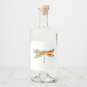 Gelbe Blume Alkoholflaschenetikett