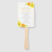 Gelbe Blume Aquarellfarben Hochzeitsprogramm Fächer (Vorderseite)