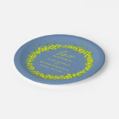 Gelbe Blume Aquarellkunst Hochzeit Teller (Schrägansicht)