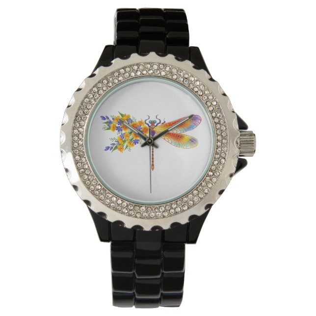 Gelbe Blume Armbanduhr (Vorderseite)