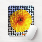 gelbe Blume auf Hahnentrittmuster mousepad (Mit Mouse)